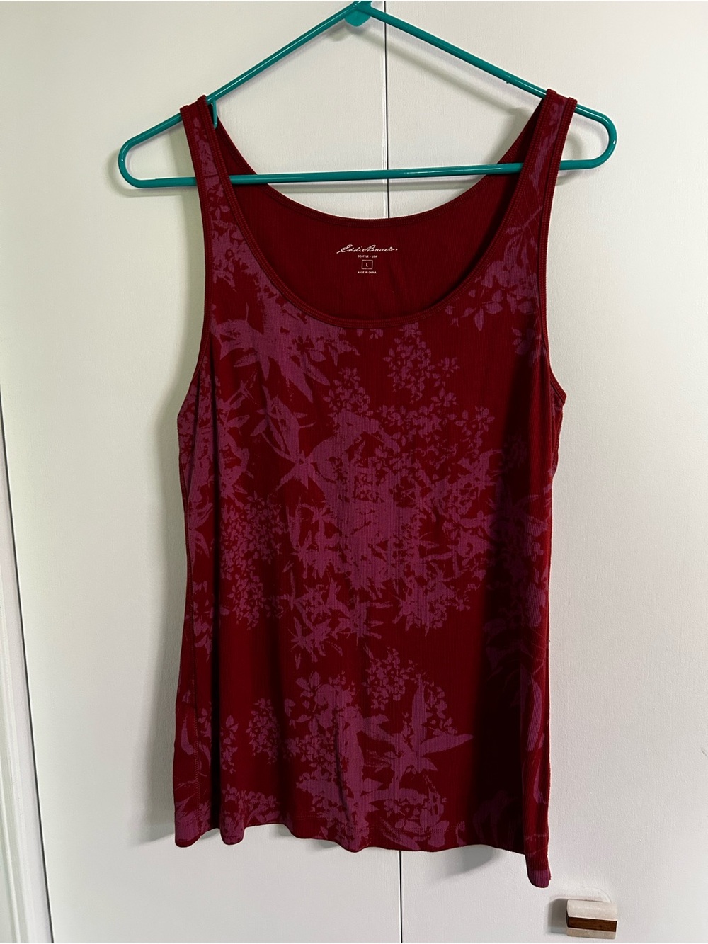 Eddie Bauer Red Floral Tank Top